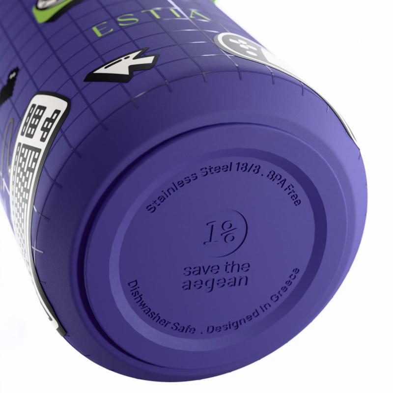 Θερμός Ανοξείδωτο Μπουκάλι Ανακυκλώσιμο BPA Free 500ml Game Over Estia Pulse Save The Aegean