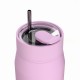 Ποτήρι Θερμός Ανοξείδωτο BPA Free 360ml Lavender Με Καλαμάκι Lens Save The Aegean Estia 
