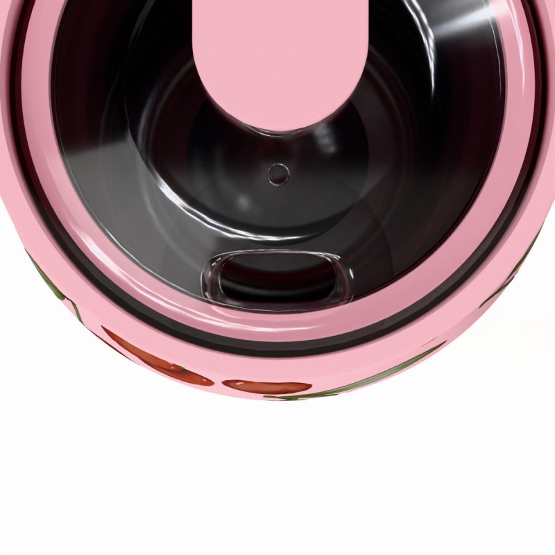 Ποτήρι Θερμός Ανοξείδωτο BPA Free 360ml Cherry Rose Με Καλαμάκι Lens Save The Aegean Estia 
