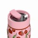 Ποτήρι Θερμός Ανοξείδωτο BPA Free 360ml Cherry Rose Με Καλαμάκι Lens Save The Aegean Estia 