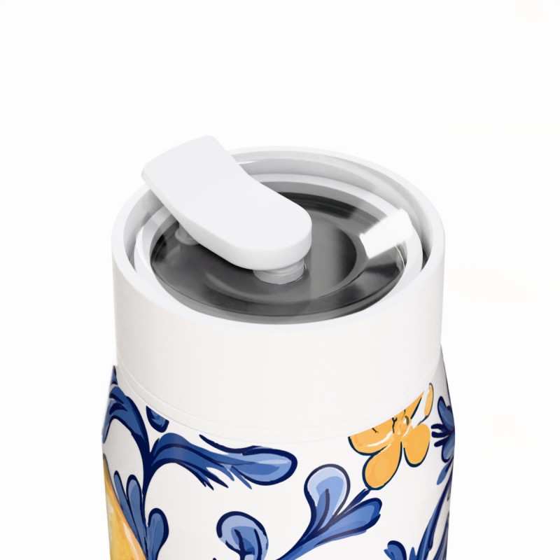 Ποτήρι Θερμός Ανοξείδωτο BPA Free 360ml Amalfi Coast Με Καλαμάκι Lens Save The Aegean Estia 