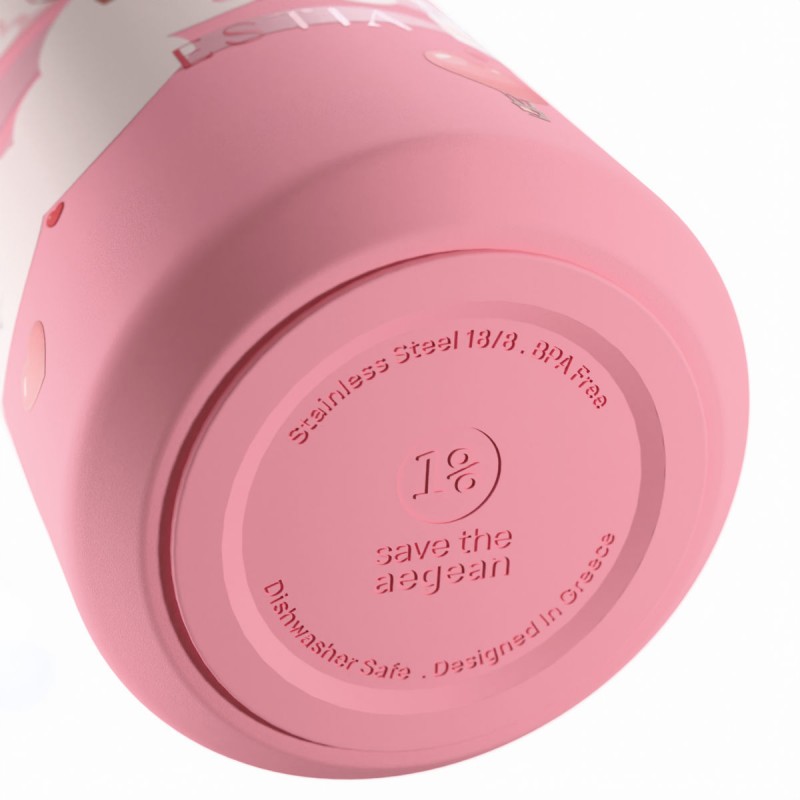 Ποτήρι Θερμός Ανοξείδωτο BPA Free 360ml Love Ascend με Καλαμάκι Lens Save The Aegean Estia 