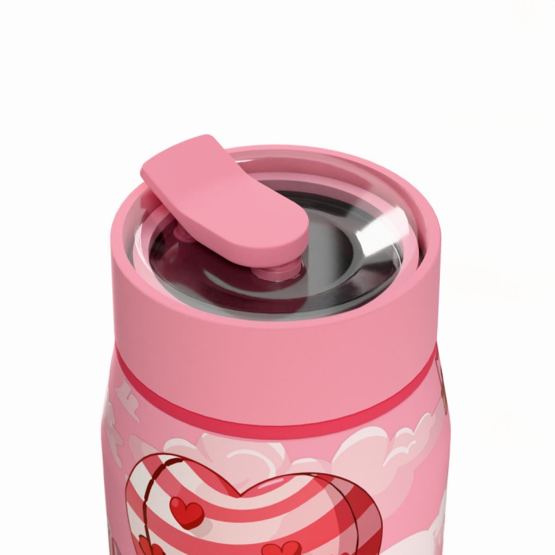Ποτήρι Θερμός Ανοξείδωτο BPA Free 360ml Love Ascend με Καλαμάκι Lens Save The Aegean Estia 