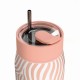 Ποτήρι Θερμός Ανοξείδωτο BPA Free 360ml Soft Ripple Με Καλαμάκι Lens Save The Aegean Estia 