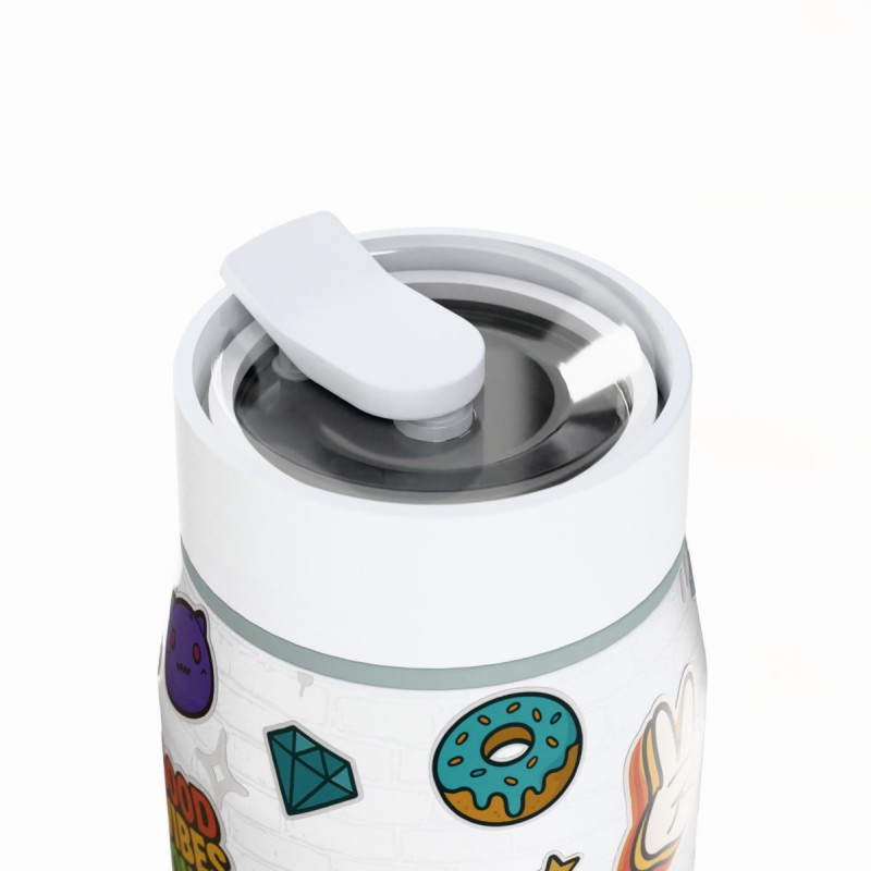 Ποτήρι Θερμός Ανοξείδωτο BPA Free 360ml Urban Vibes Με Καλαμάκι Lens Save The Aegean Estia 