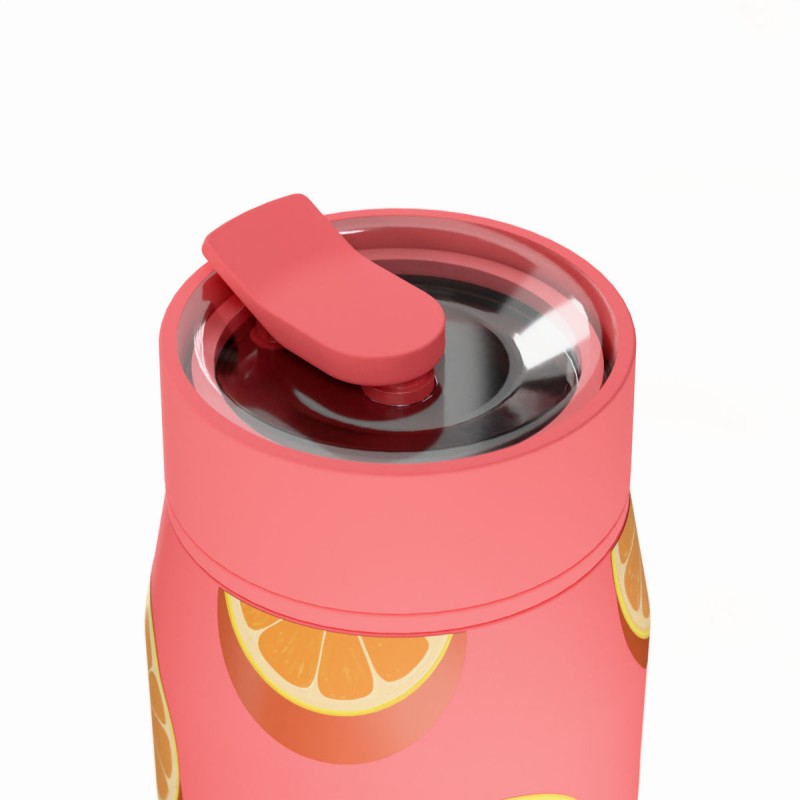 Ποτήρι Θερμός Ανοξείδωτο BPA Free Lens Save the Aegean 360ml Orange Pop Mε Καλαμάκι Estia 