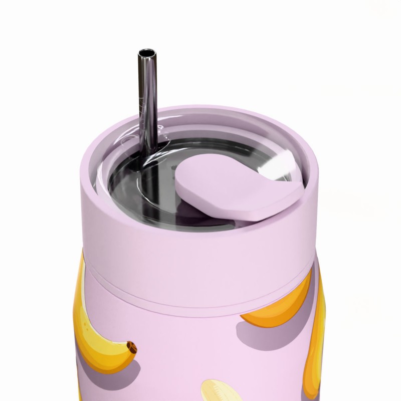Ποτήρι Θερμός Ανοξείδωτο BPA Free 360ml Banana Mood Με Καλαμάκι Lens Save The Aegean  Estia 