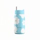 Ποτήρι Θερμός Ανοξείδωτο BPA Free 360ml Blue Daisy Με Καλαμάκι Lens Save The Aegean Estia 