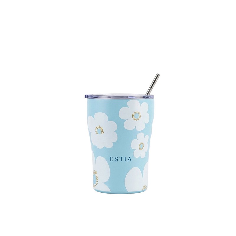Estia Θερμός Coffee Mug Save The Aegean 350ml Blue Daisy