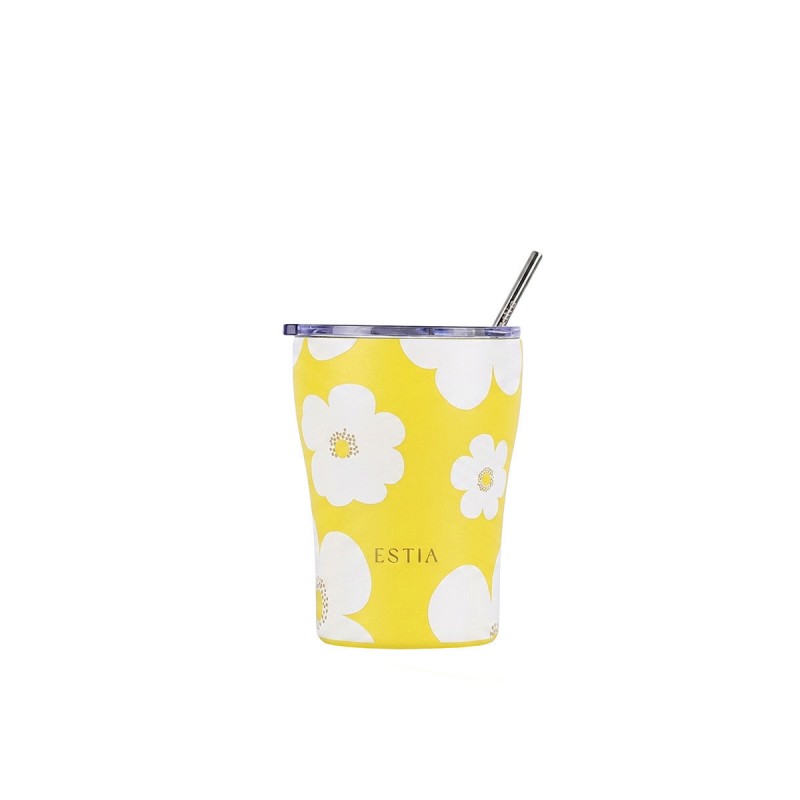 Estia Θερμός Coffee Mug Save The Aegean 350ml Yellow Daisy