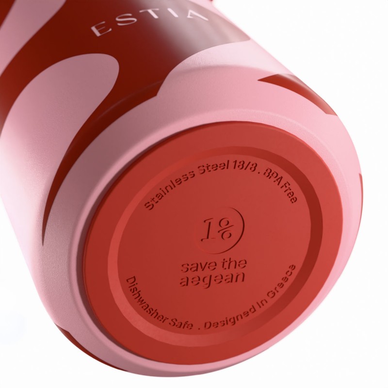 Ανακυκλώσιμο Μπουκάλι Θερμός Ανοξείδωτο BPA Free 500ml Coral Waves Pulse Save The Aegean Estia 