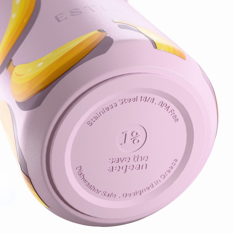 Ανακυκλώσιμο Μπουκάλι Θερμός Ανοξείδωτο BPA Free 500ml Banana Mood Pulse Save The Aegean Estia 