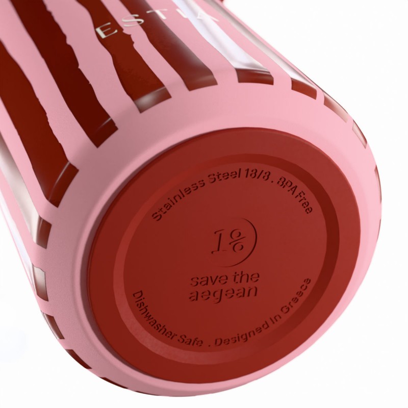 Ανακυκλώσιμο Μπουκάλι Θερμός Ανοξείδωτο BPA Free 500ml Viva Stripe Pulse Save The Aegean Estia 