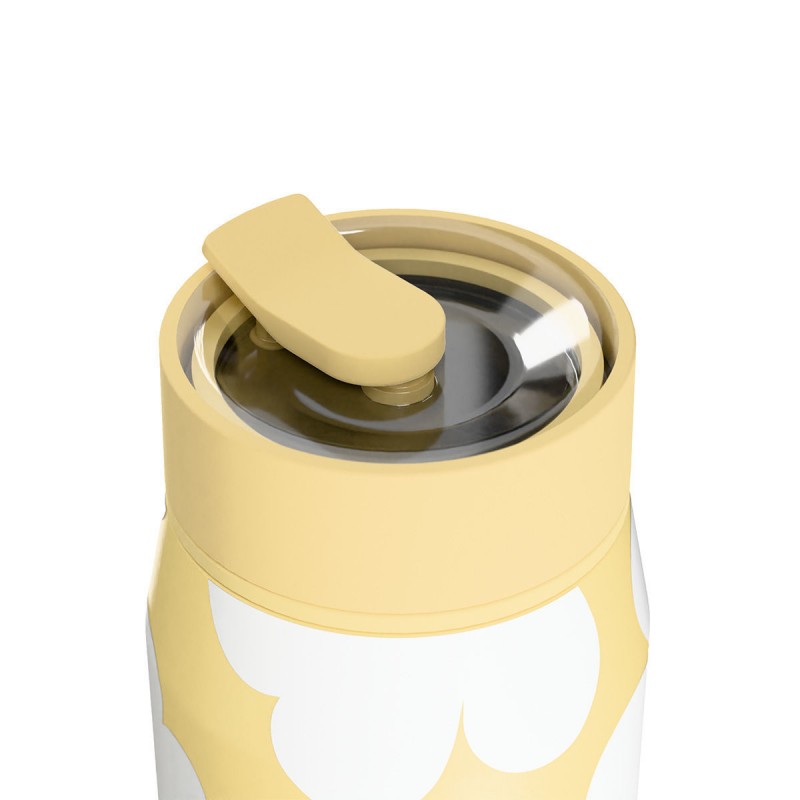 Ποτήρι Θερμός Ανοξείδωτο BPA Free 360ml Yellow Daisy Με Καλαμάκι Lens Save The Aegean Estia 