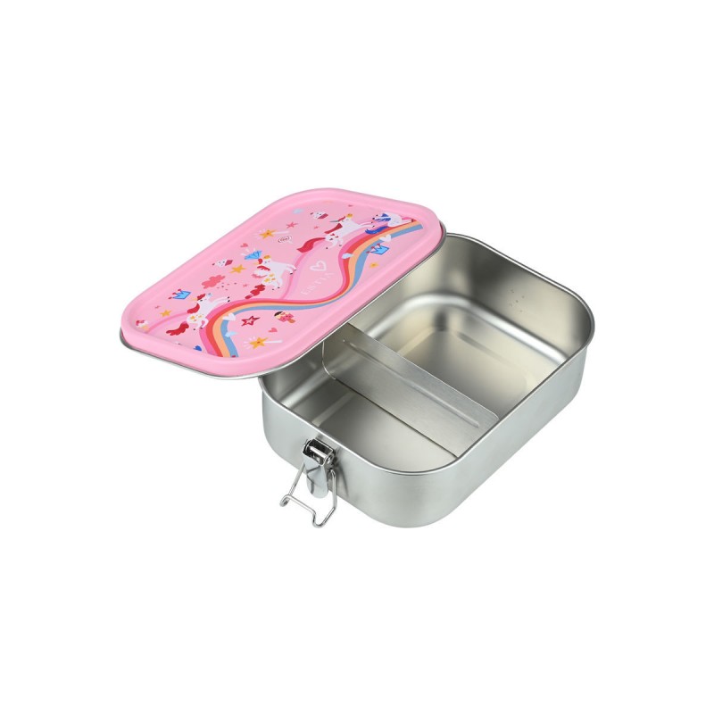 Ανοξείδωτο Παιδικό Δοχείο Φαγητού Rainbow Dreams 1.2lt Ροζ Estia 