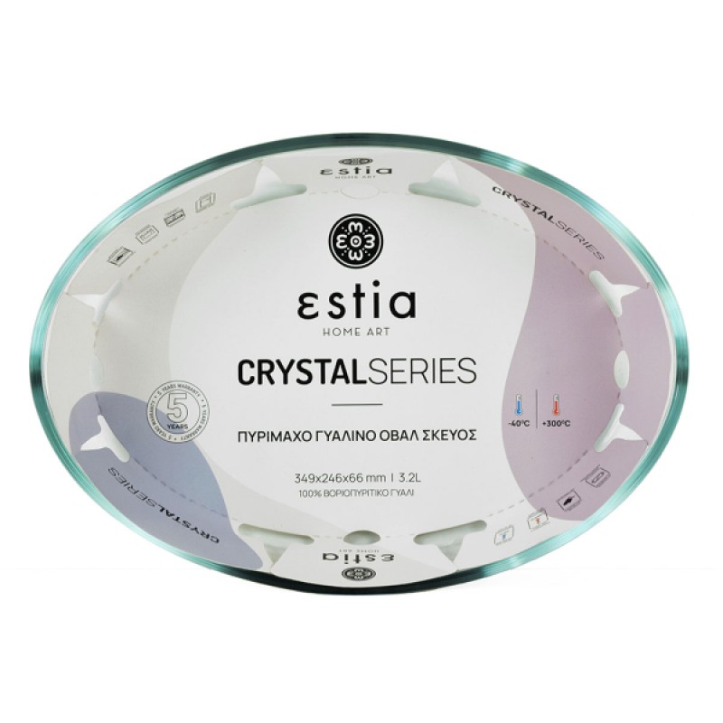 Πυρίμαχο Σκεύος Οβάλ Estia Crystal 35x25x7 Cm