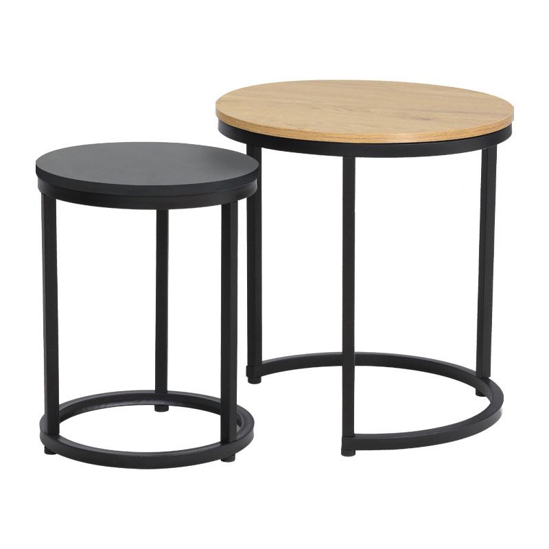 Σετ 2 Βοηθητικά Τραπεζάκια Fonzy Sonoma Χρώμα 45x45x48Εκ Fylliana 