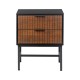 Κομοδίνο Με 2 Συρτάρια Fl2405 Μαύρο/Grey Oak Χρώμα 48X40X60Εκ Fylliana 