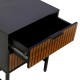 Κομοδίνο Με 2 Συρτάρια Fl2405 Μαύρο/Grey Oak Χρώμα 48X40X60Εκ Fylliana 