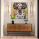 Κομοτα-Μπουφες Fylliana Fl2405 Μαυρο-Grey Oak Χρωμα 150X40X75Εκ