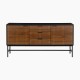 Κομοτα-Μπουφες Fylliana Fl2405 Μαυρο-Grey Oak Χρωμα 150X40X75Εκ