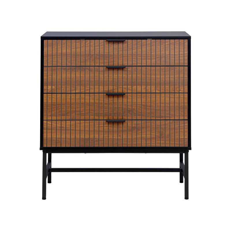 Συρταριέρα Fl2405 Μαύρο/Grey Oak Χρώμα 150X40X75Εκ Fylliana 