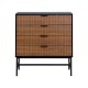 Συρταριέρα Fl2405 Μαύρο/Grey Oak Χρώμα 150X40X75Εκ Fylliana 