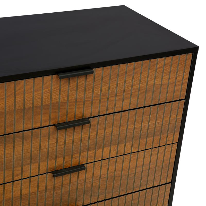 Συρταριέρα Fl2405 Μαύρο/Grey Oak Χρώμα 150X40X75Εκ Fylliana 