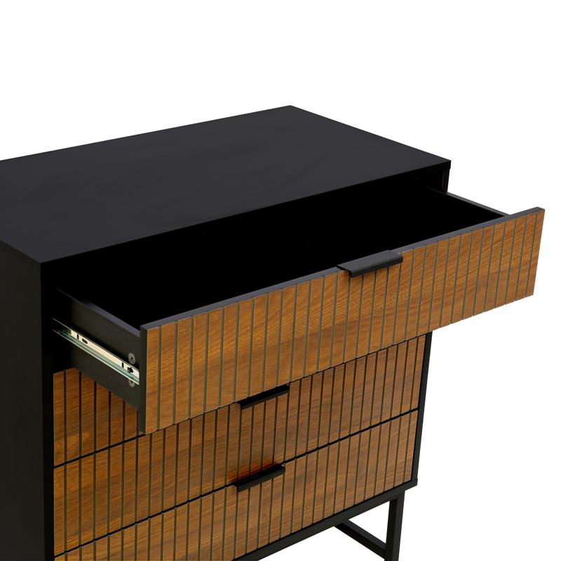 Συρταριέρα Fl2405 Μαύρο/Grey Oak Χρώμα 150X40X75Εκ Fylliana 