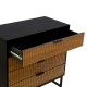 Συρταριέρα Fl2405 Μαύρο/Grey Oak Χρώμα 150X40X75Εκ Fylliana 