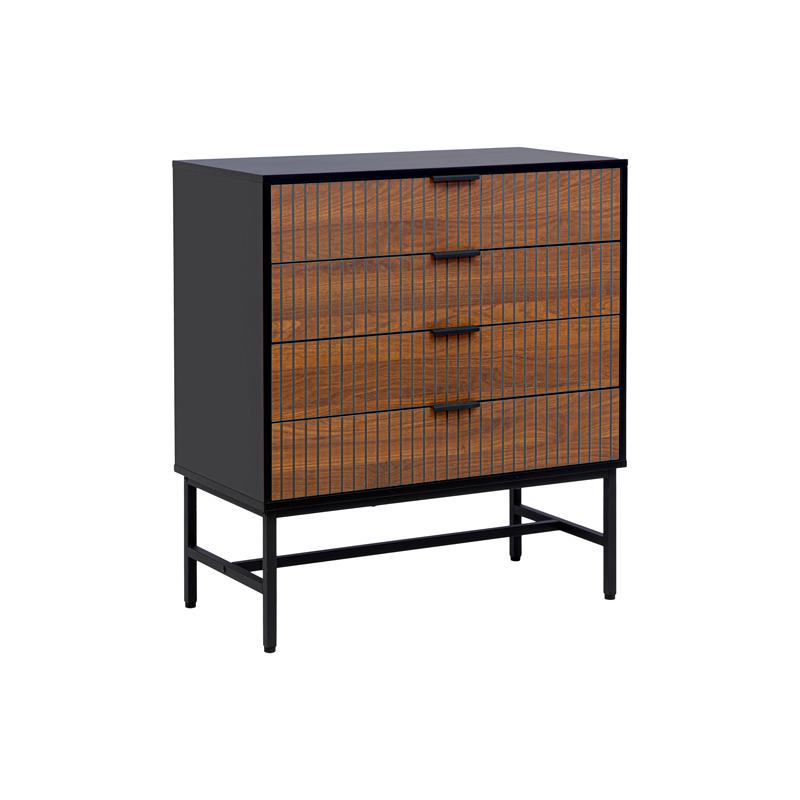 Συρταριέρα Fl2405 Μαύρο/Grey Oak Χρώμα 150X40X75Εκ Fylliana 