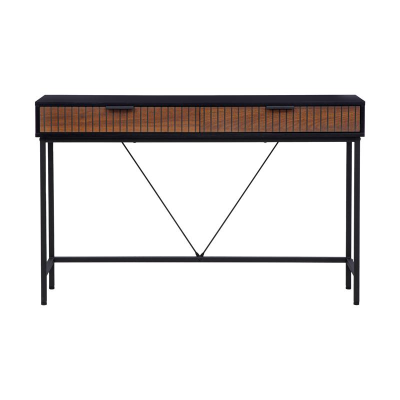 Κονσόλα Fl2405 Grey Oak/Μαύρο Χρώμα 120X30X76Εκ Fylliana 