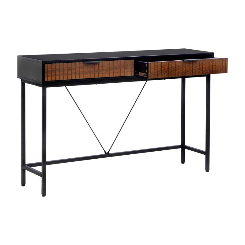 Κονσόλα Fl2405 Grey Oak/Μαύρο Χρώμα 120X30X76Εκ Fylliana 