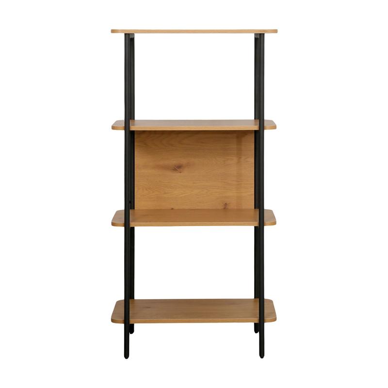 Βιβλιοθηκη-Ραφιερα Μεταλλικη Fylliana Fl2504 Black Oak Χρωμα 60X36X122Εκ