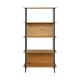 Βιβλιοθηκη-Ραφιερα Μεταλλικη Fylliana Fl2504 Black Oak Χρωμα 60X36X158Εκ