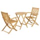Σετ Bistro 3 Τεμ Ξύλο Ακακίας Fl921 Καρυδί Σκελετός 60X60X75Εκ Fylliana 