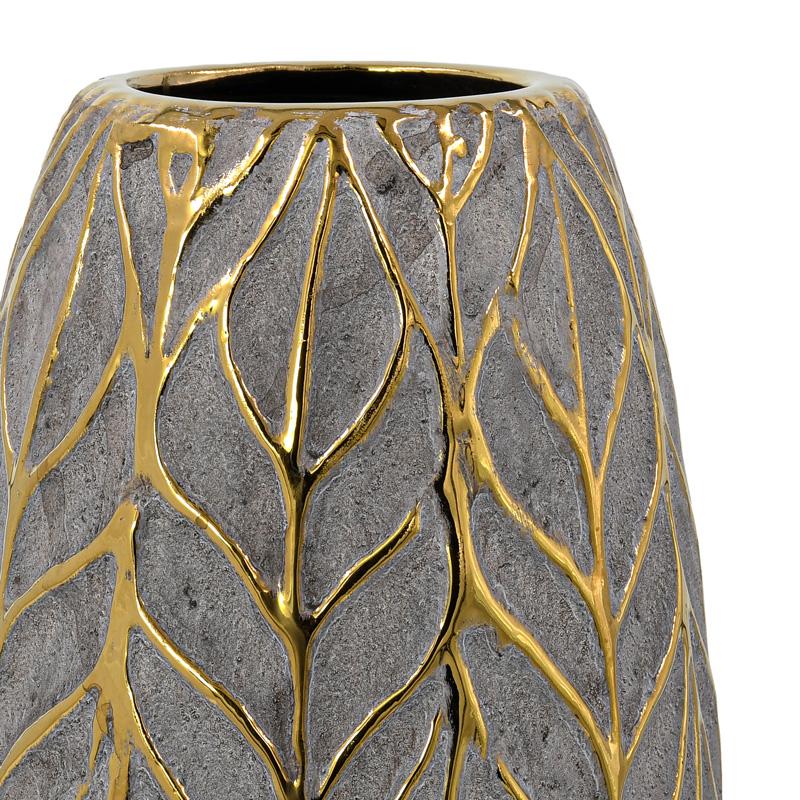 Κεραμικό Βάζο Fl126042 Χρυσό-Καφέ 14X25 εκ Fylliana