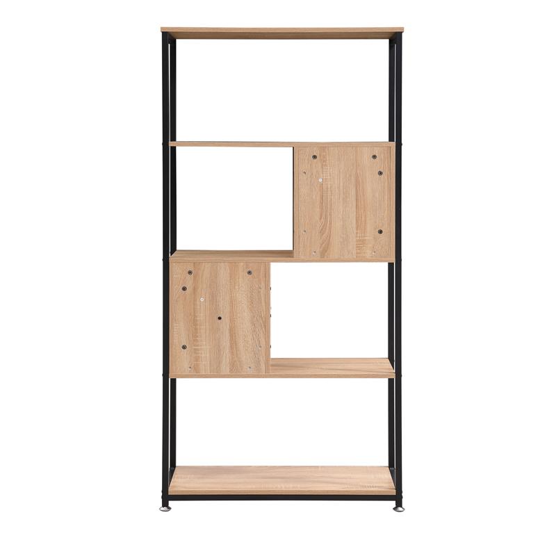 Βιβλιοθήκη-Ραφιέρα Μεταλλική Rythmos Sonoma-Wallnut Χρώμα 78X30X158Εκ Fylliana