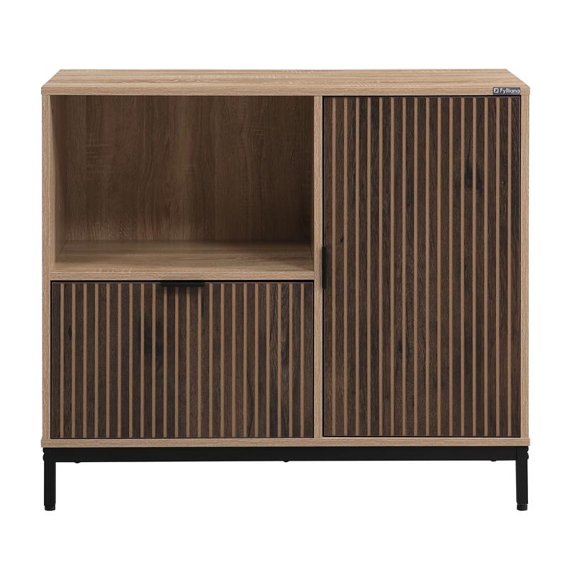 Κομότα Sonoma-Wallnut Χρώμα 90x40x80εκ Fylliana Rythmos 