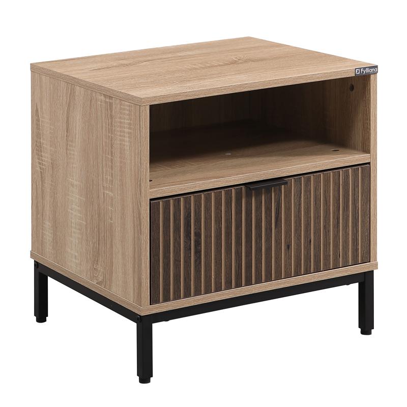 Κομοδίνο Sonoma-Wallnut Χρώμα 50x40x50εκ Fylliana Rythmos