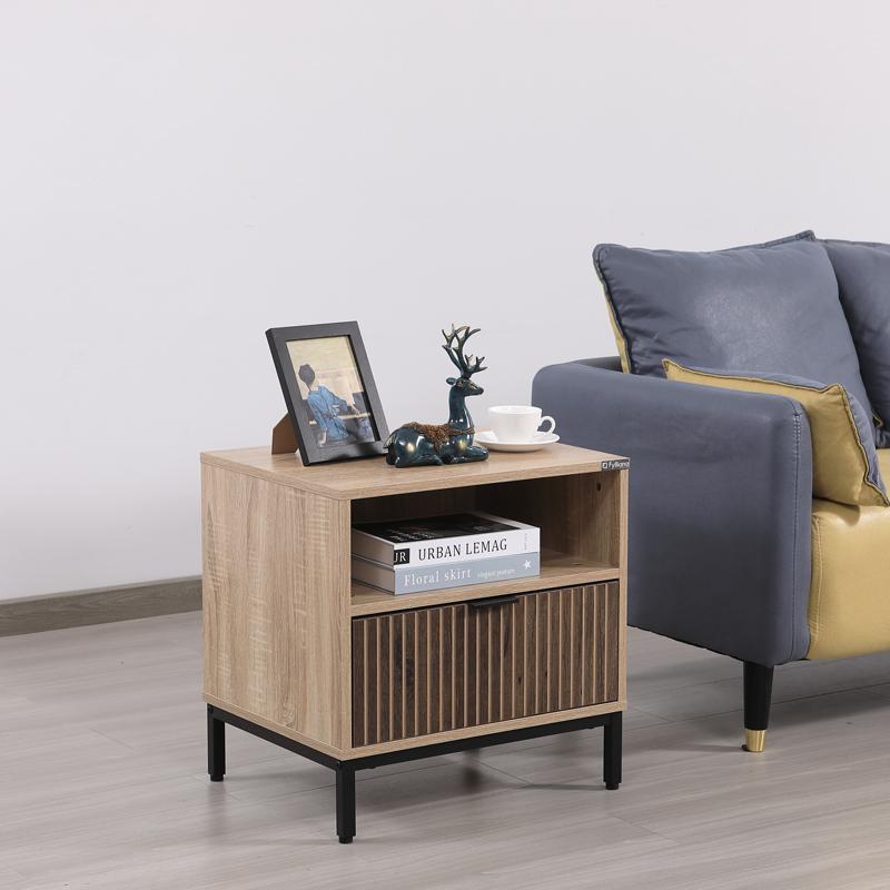 Κομοδίνο Sonoma-Wallnut Χρώμα 50x40x50εκ Fylliana Rythmos