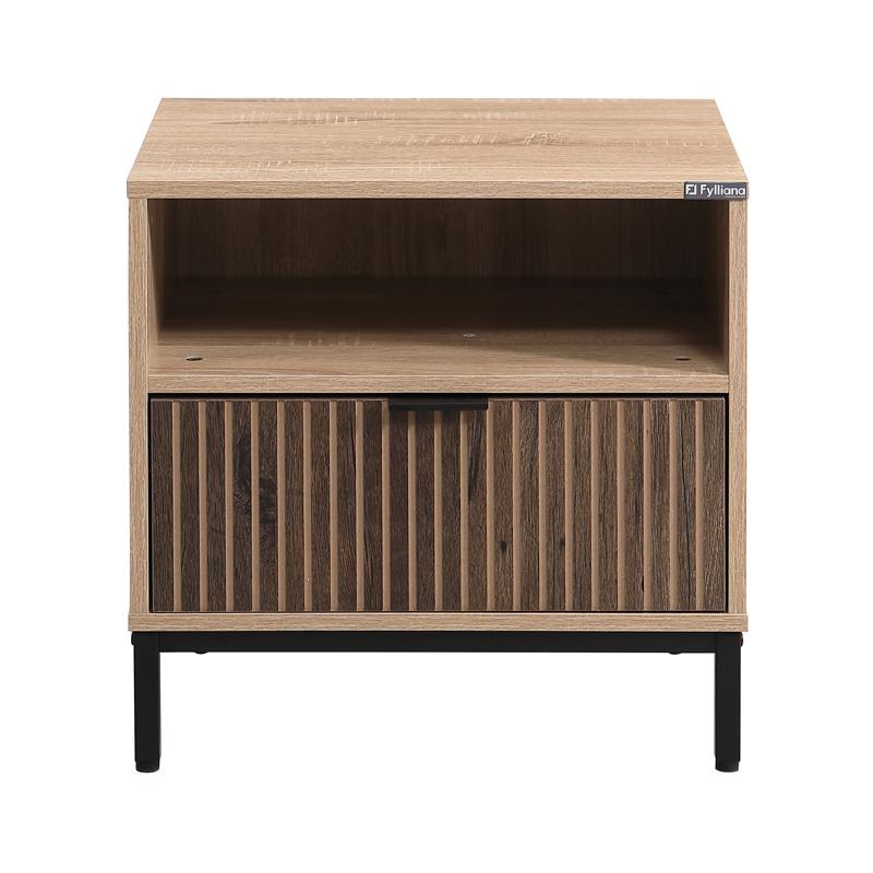 Κομοδίνο Sonoma-Wallnut Χρώμα 50x40x50εκ Fylliana Rythmos