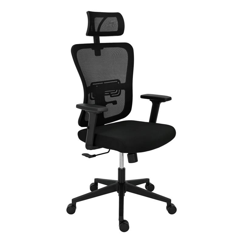 Καρέκλα Γραφείου FL9088 Μαύρη Πλάτη-Μαύρο Κάθισμα 60x60x119-129εκ Fylliana