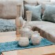 Βάζο Κεραμικό Cross Μπεζ-Καφέ Χρώμα 15.5x15.5x12Εκ Fylliana
