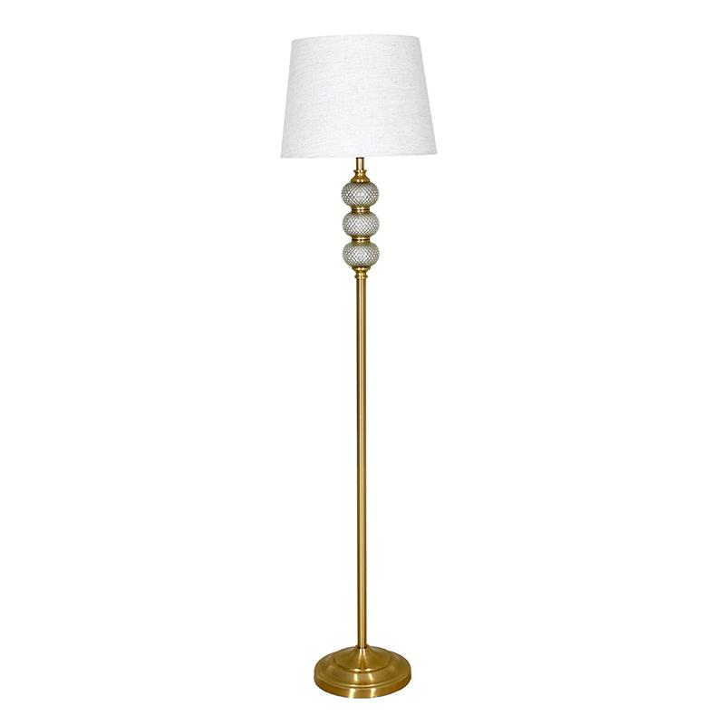 Λάμπα Δαπέδου Fl25011 Μέταλλο-Γυαλί Χρυσό-Εκρού/Μπεζ Χρώμα Ε27 31x150Εκ Fylliana 