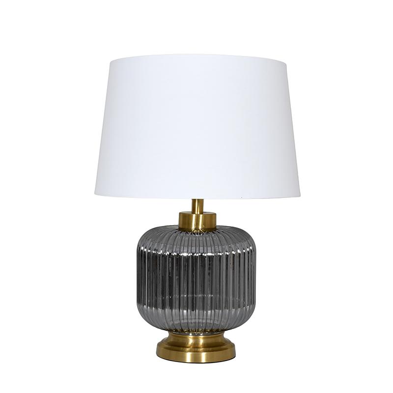 Επιτραπέζια Λάμπα Fl25051 Μέταλλο-Γυαλί Χρυσό-Ασημί-Λευκό Χρώμα Ε27 35X49 εκ. Fylliana