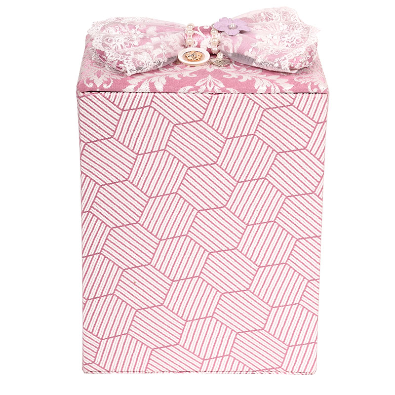 Κουτί Αποθήκευσης Καρδιά Με Ροζ Φιόγκο 19.5x14.5x24.5εκ