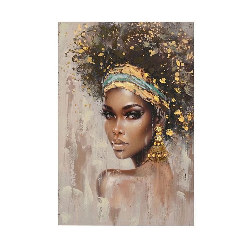 Πινακας Σε Καμβα Γυναικεια Φιγουρα Fylliana Fl240572 Καφε-Χρυσο 60X3X90Εκ