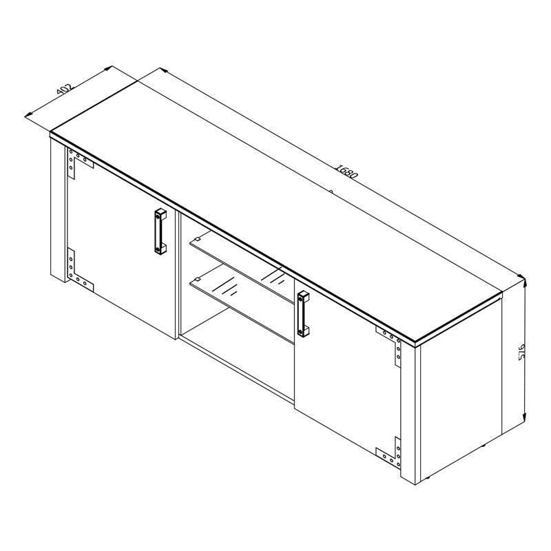 Έπιπλο Τηλεόρασης Lazio Artisaν Oak/Μαύρο 168x40x57.5εκ