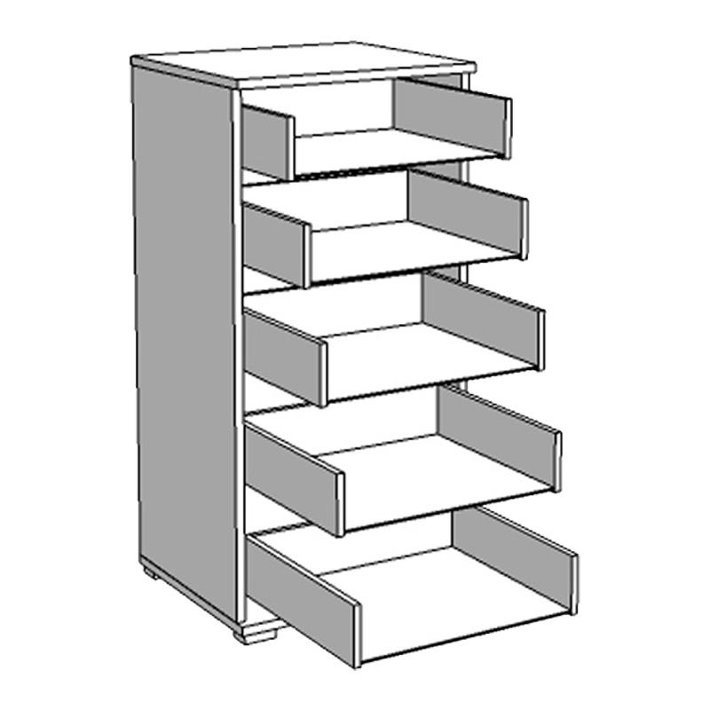 Κομότα Duero 5F 45 Λευκό Χρώμα 45x40x95Εκ Fylliana